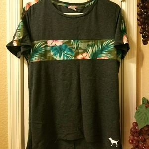 Victoria Secret Pink gray tropical shirt